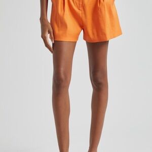 Veronica Beard Franzi Paperbag Shorts in Orange